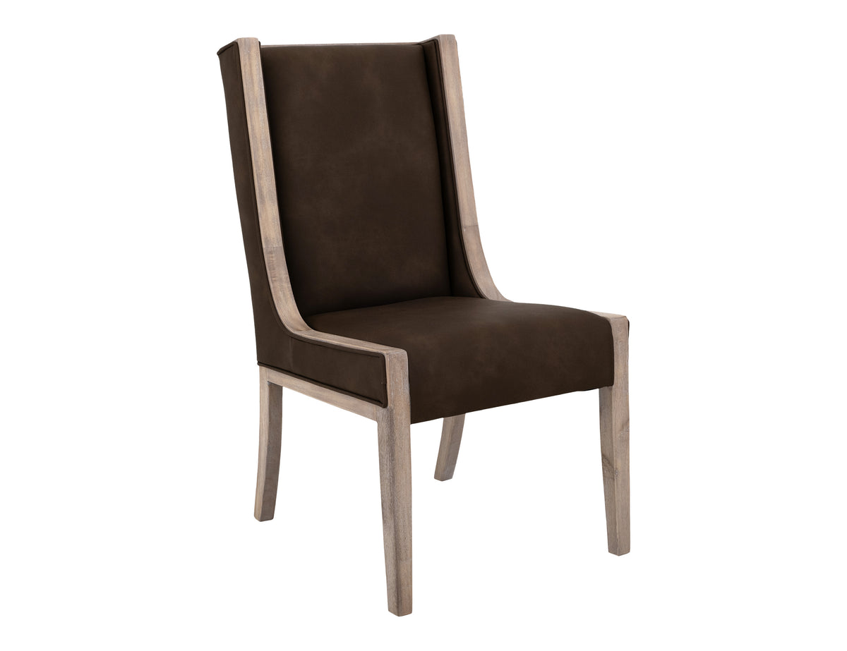 White Balam Upholstered Chair, White, Wooden Chair