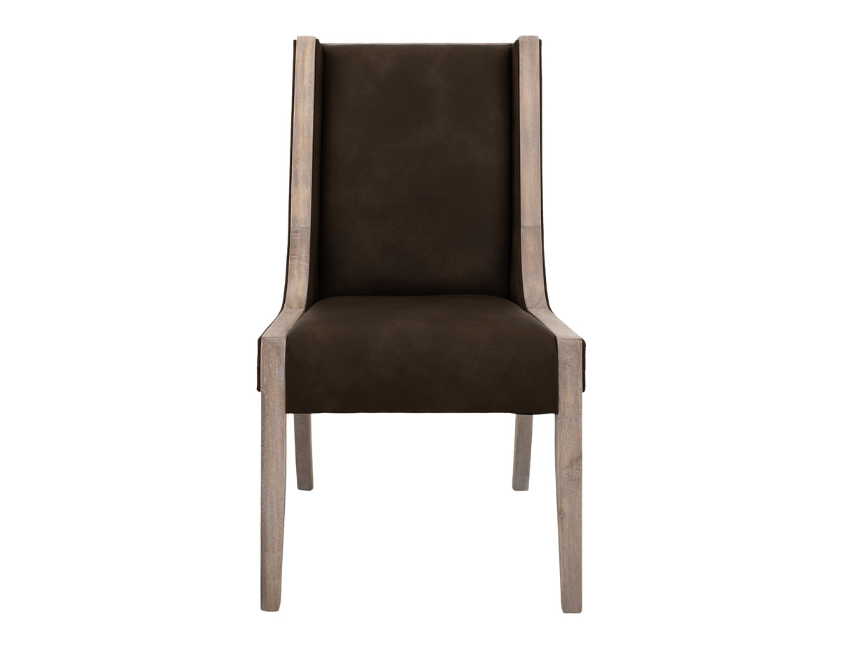 White Balam Upholstered Chair, White, Wooden Chair