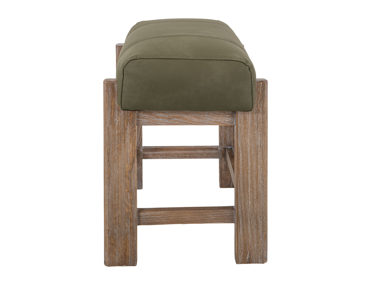 White Balam Stool, White/Green, 24"