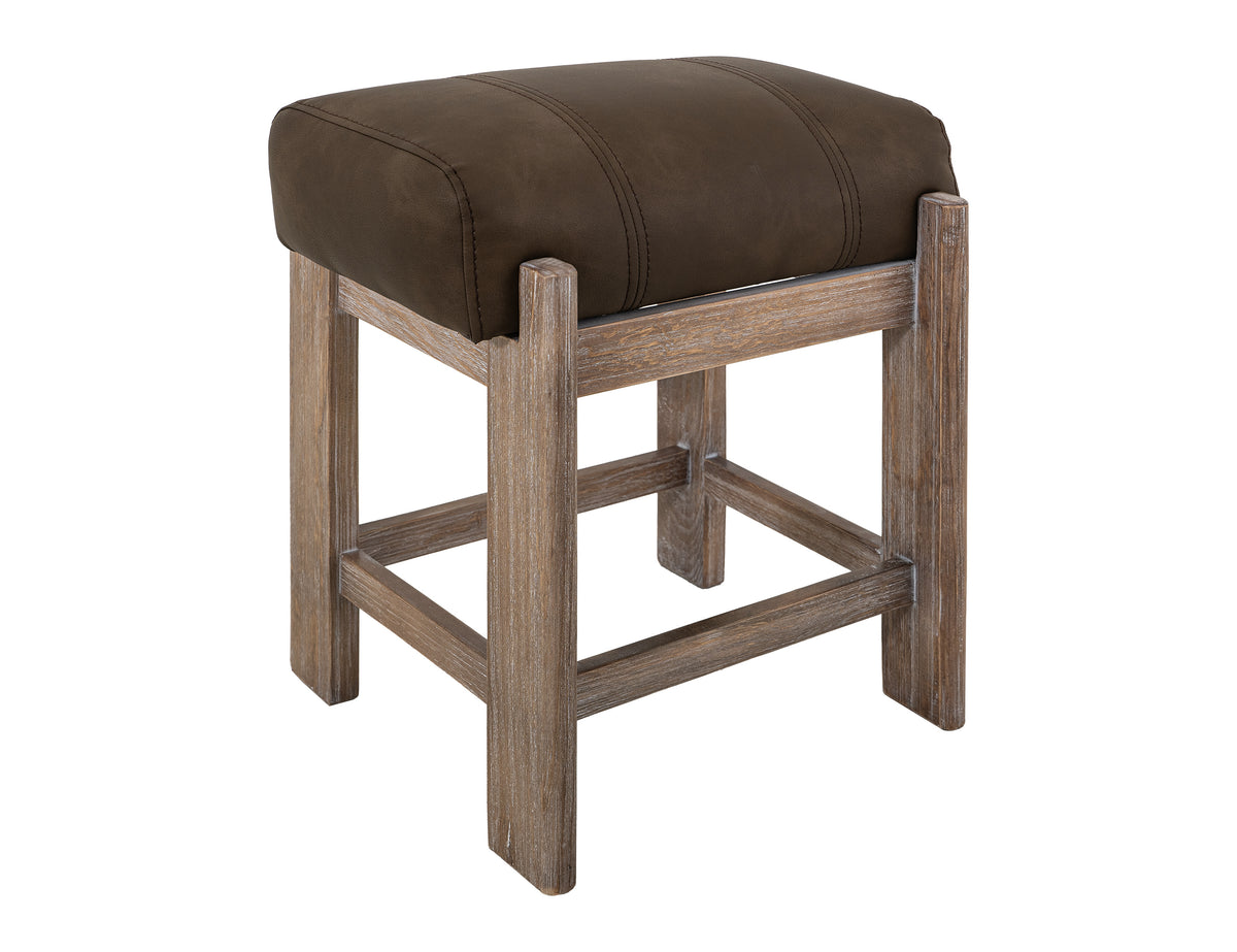 White Balam Stool, White, 24" - Melina & Fabric