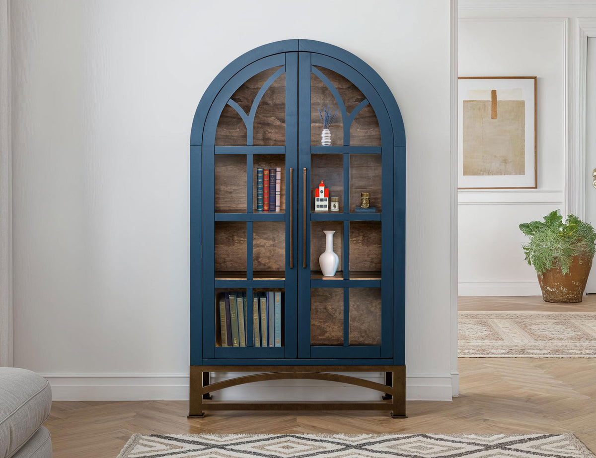 Obsidian Cabinet, Blue, 2 Glass Door