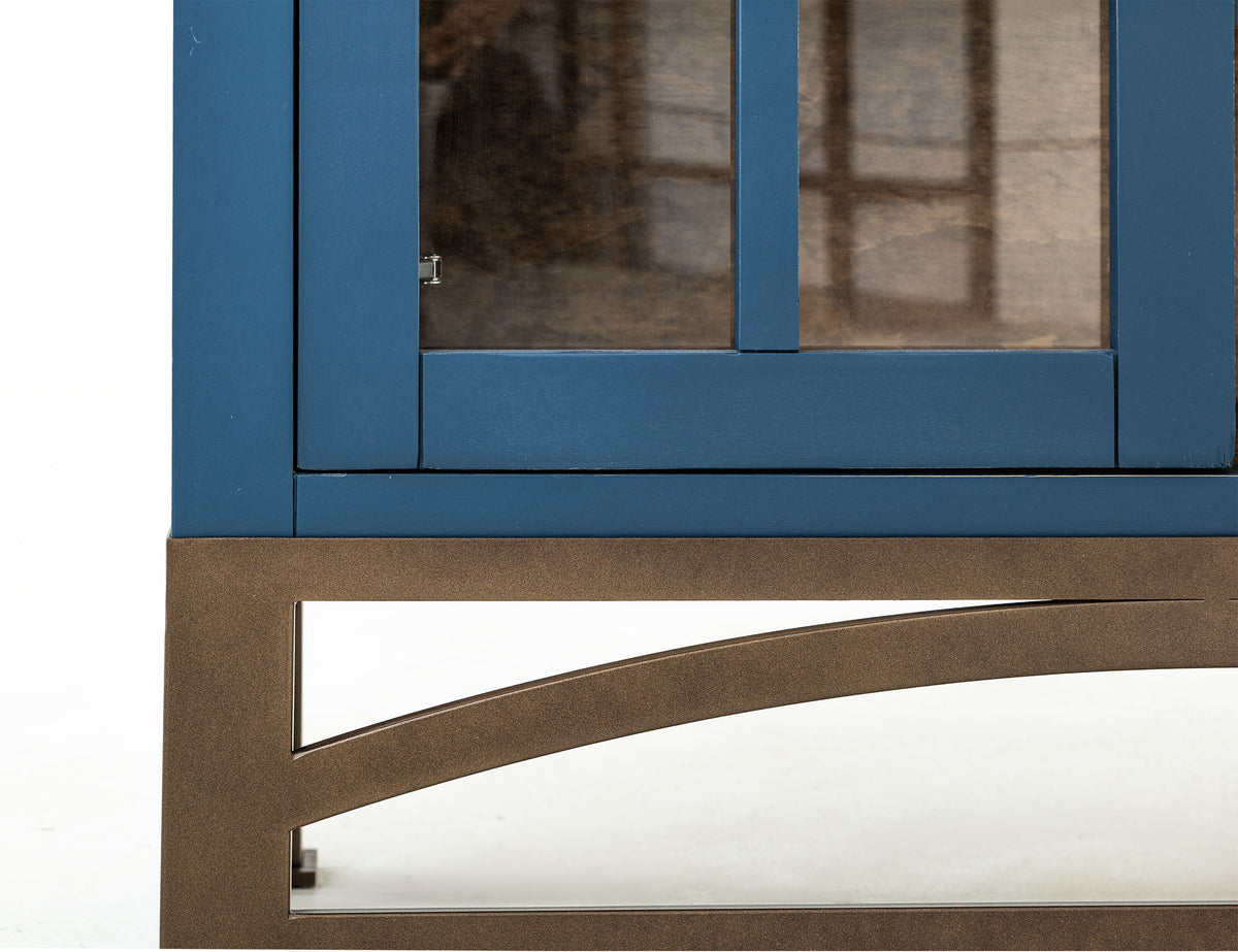 Obsidian Cabinet, Blue, 2 Glass Door