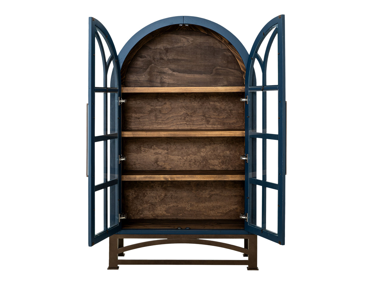 Obsidian Cabinet, Blue, 2 Glass Door