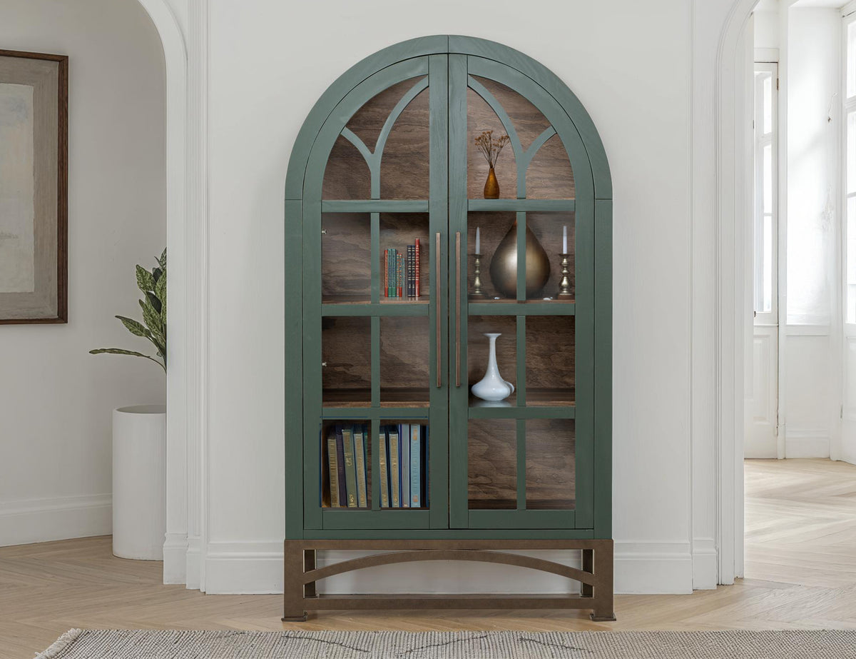 Obsidian Cabinet, Green, 2 Glass Door