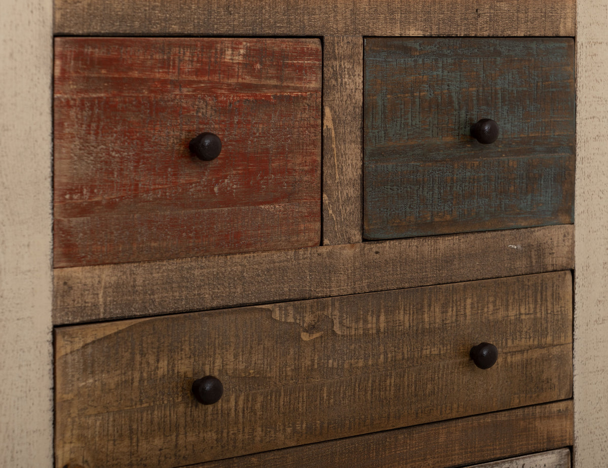 Antique Multicolor Pier, Multicolor, 4 Drawer 3 Shelves Universal