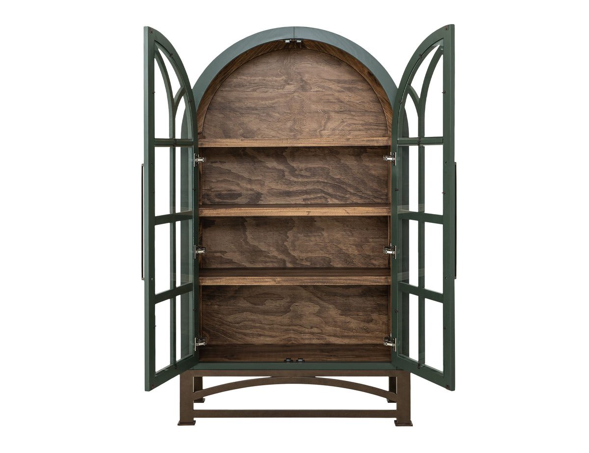 Obsidian Cabinet, Green, 2 Glass Door