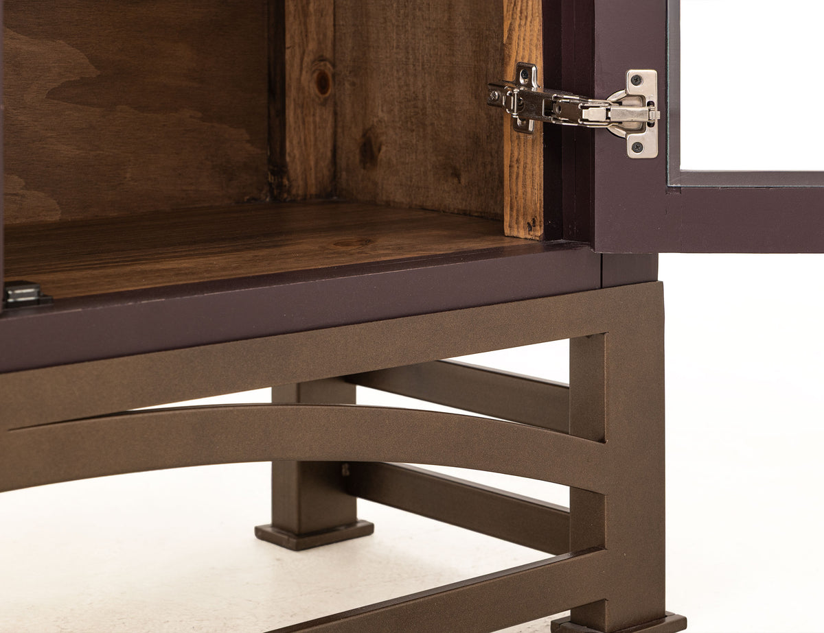 Obsidian Cabinet, Purple, 2 Glass Door