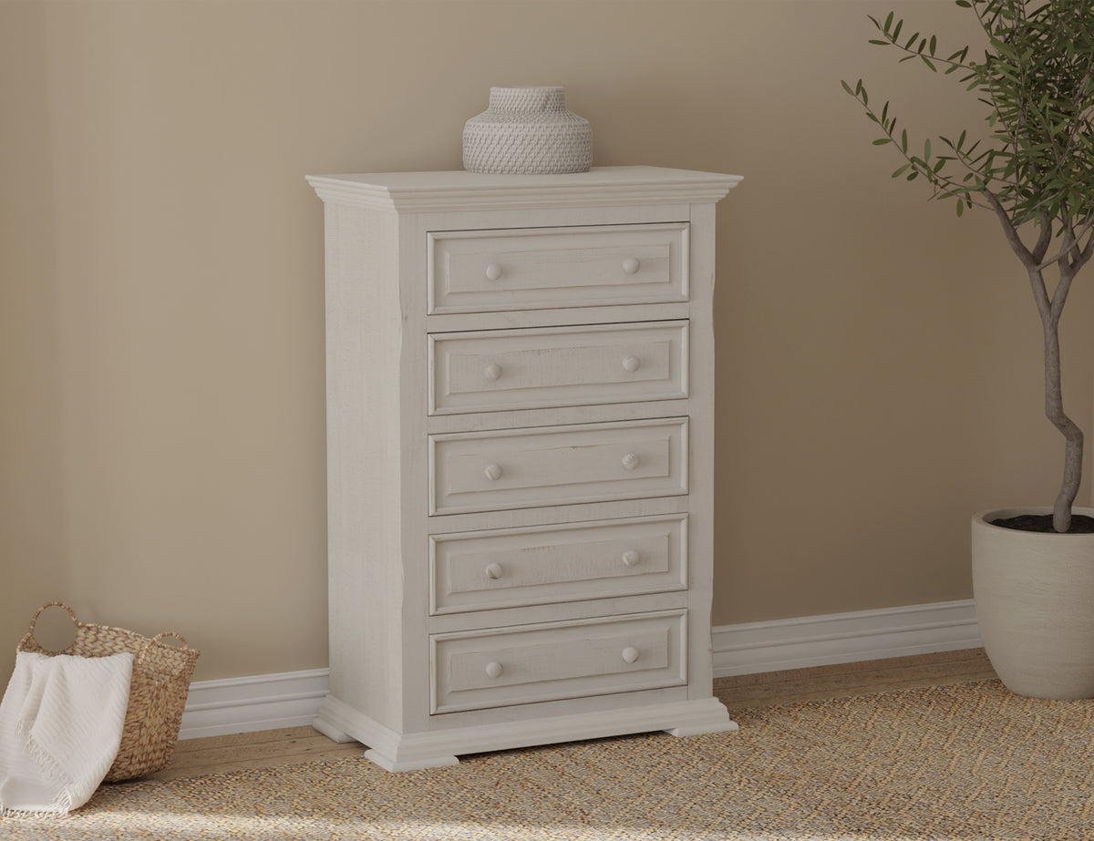 Terra White Chest, 5 Drawer