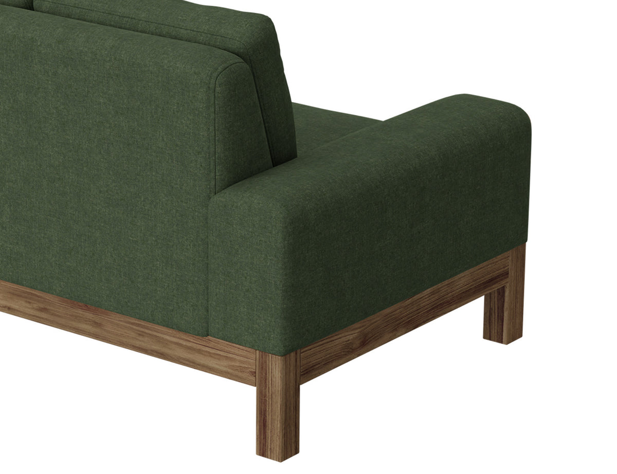 Sedona Loveseat, Green, Wooden Frame & Base