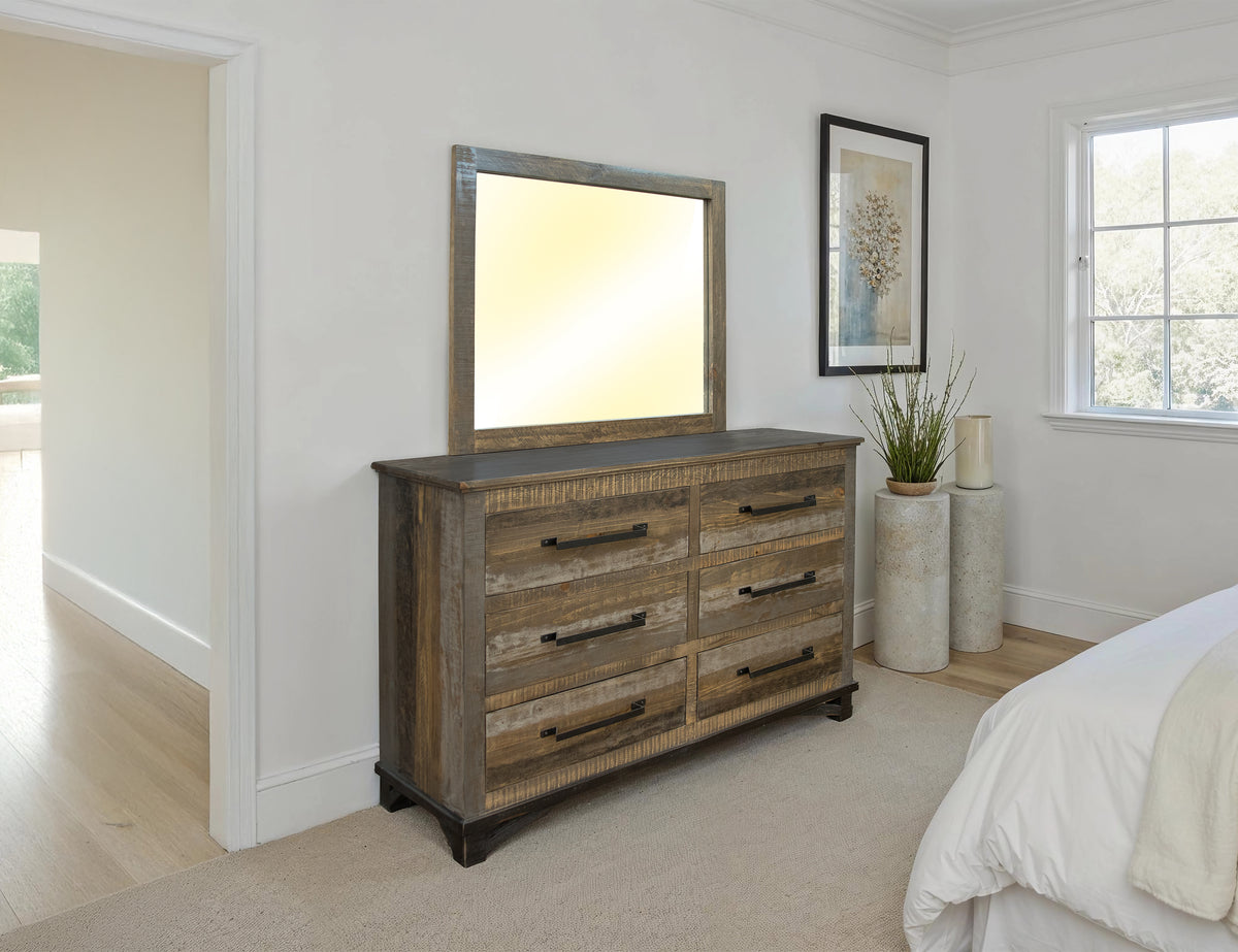Loft Brown Dresser, Multicolor, 6 Drawer