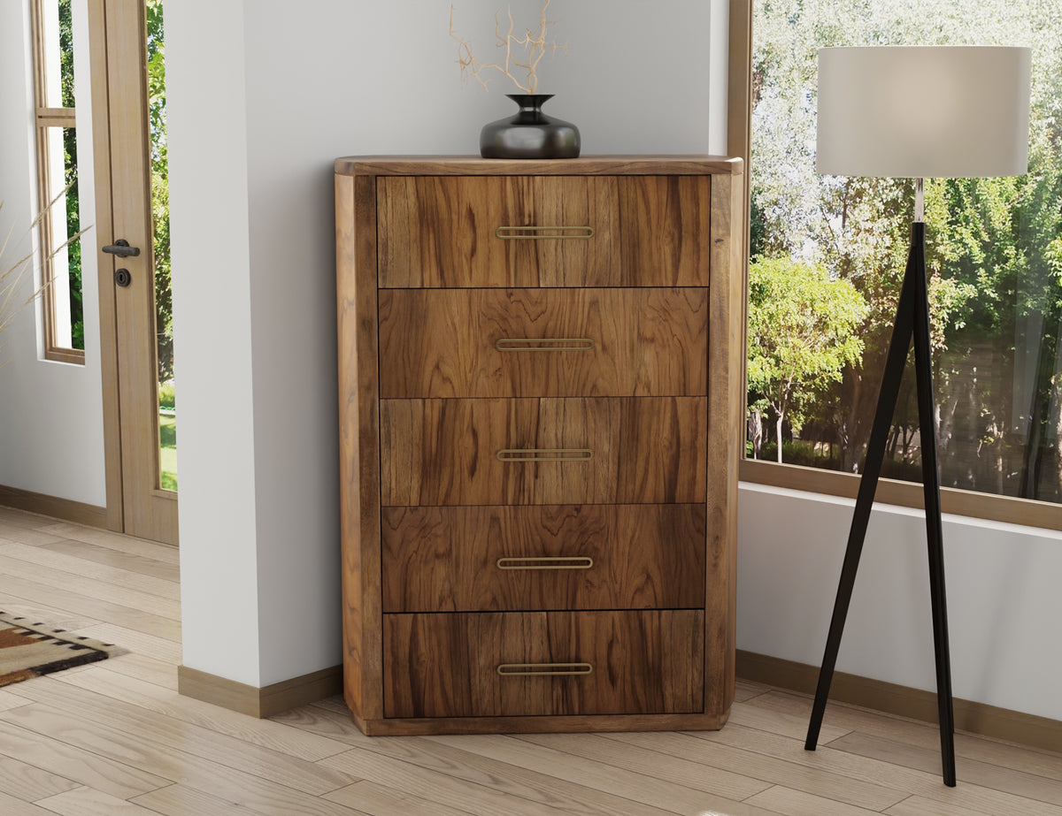 Balam Chest, Brown, 5 Drawer