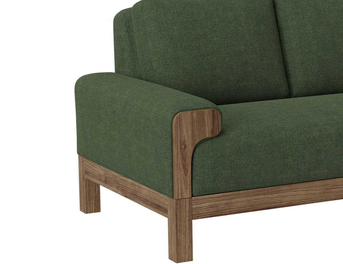 Sedona Sofa, Green, Wooden Frame & Base