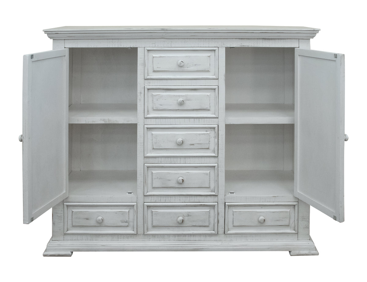Terra White Chest, 7 Drawer 2 Door Mule