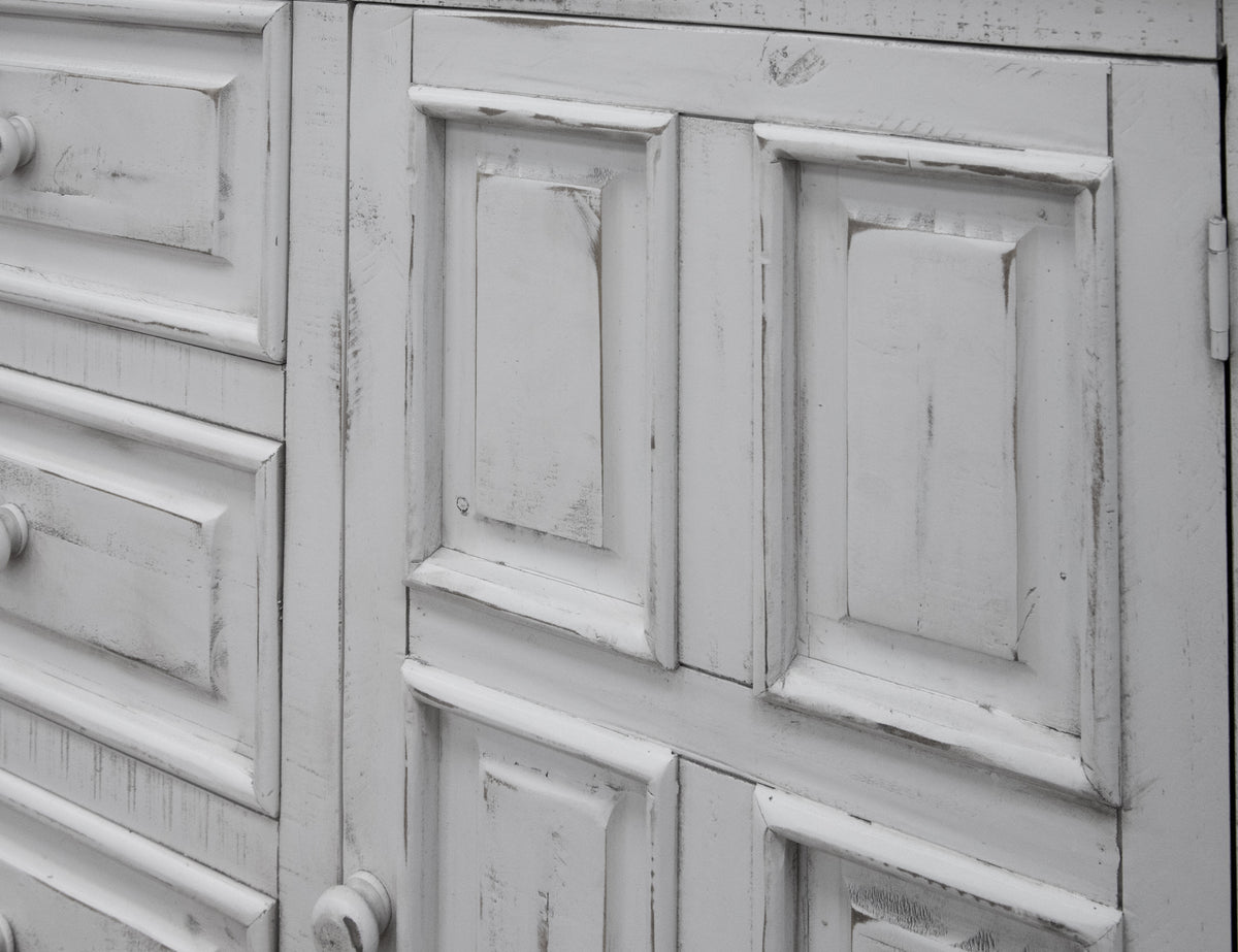Terra White Chest, 7 Drawer 2 Door Mule