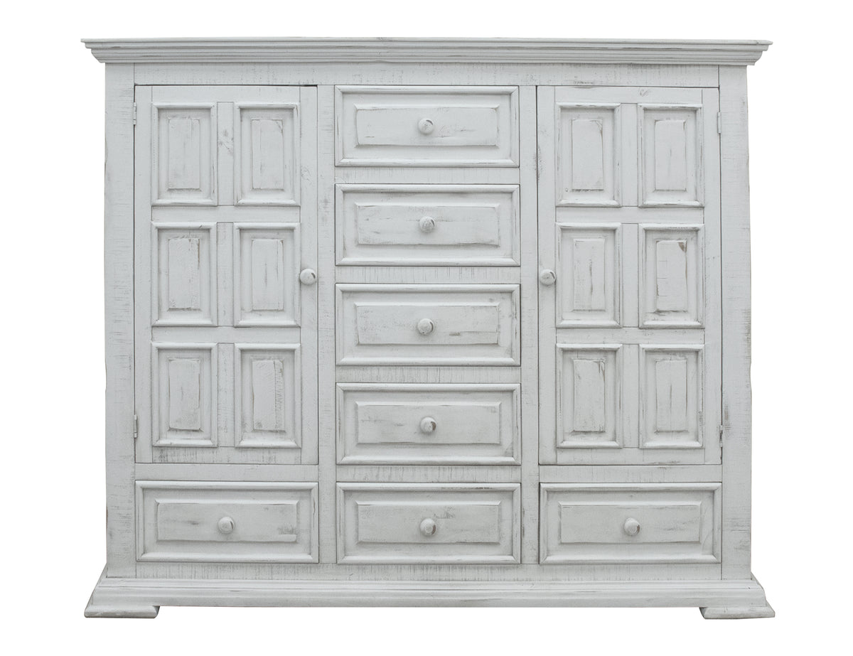 Terra White Chest, 7 Drawer 2 Door Mule