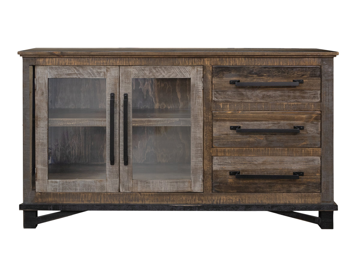 Loft Brown Buffet, Multicolor, 3 Drawer 2 Doors