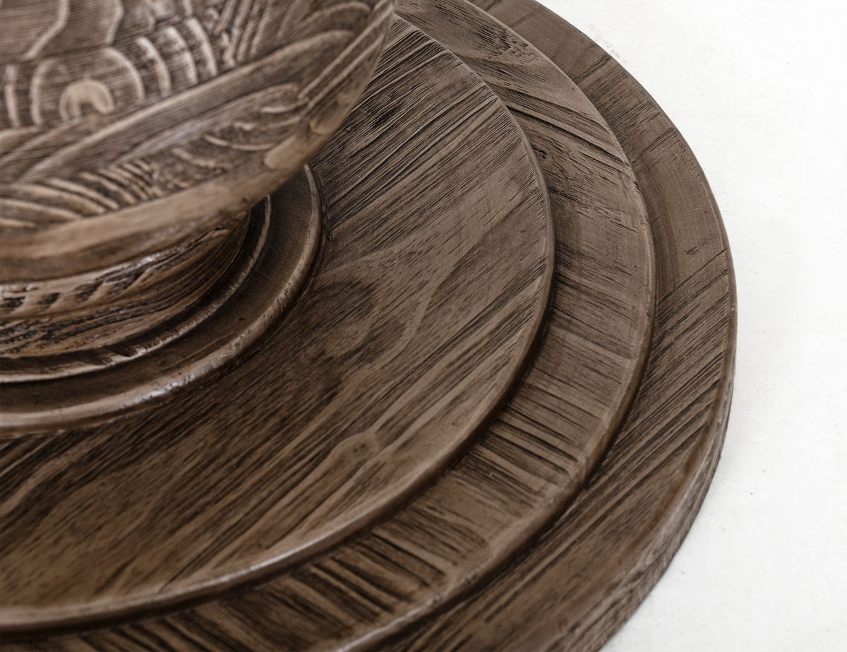 Bonanza Table, Brown, Turned Wooden Base