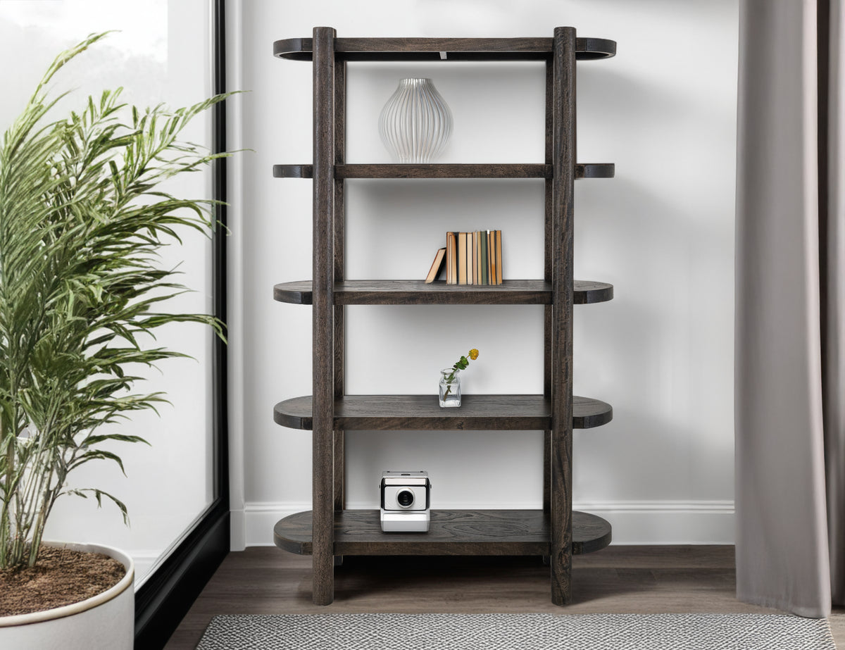 Black Balam Bookcase, Black, 4 Shelves