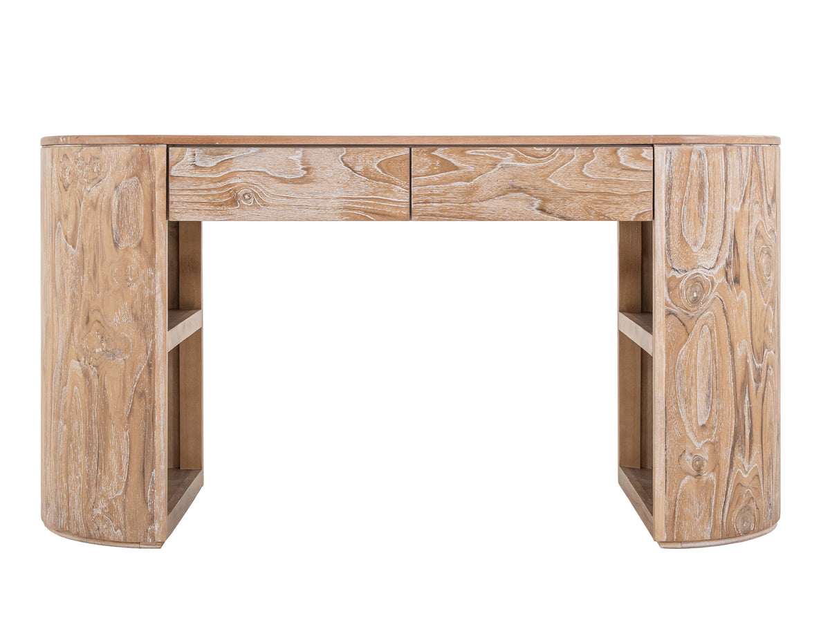 White Balam Desk, White, 2 Drawer