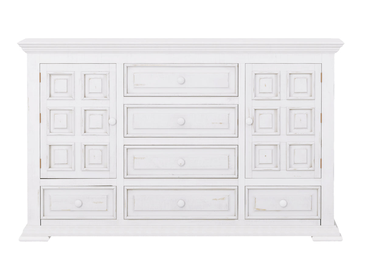Terra White Dresser, 6 Drawer 2 Doors