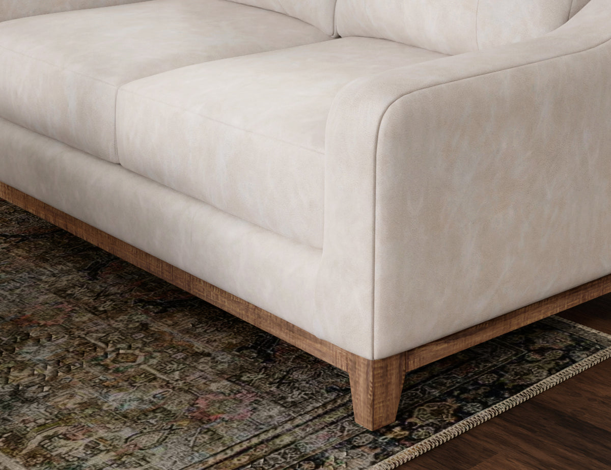 Olivo Loveseat, Gray, Wooden Frame & Base