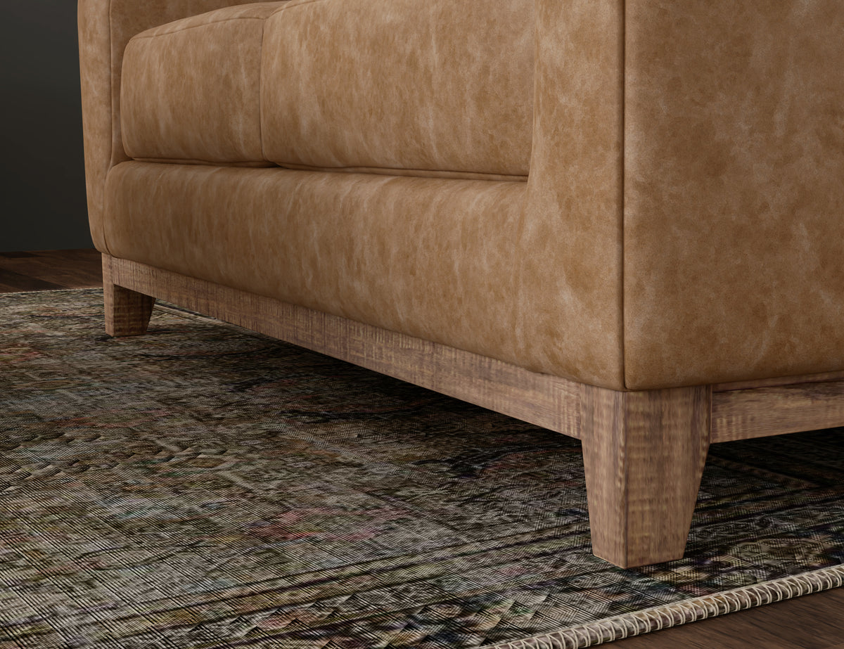 Olivo Sofa, Orange, Wooden Frame & Base
