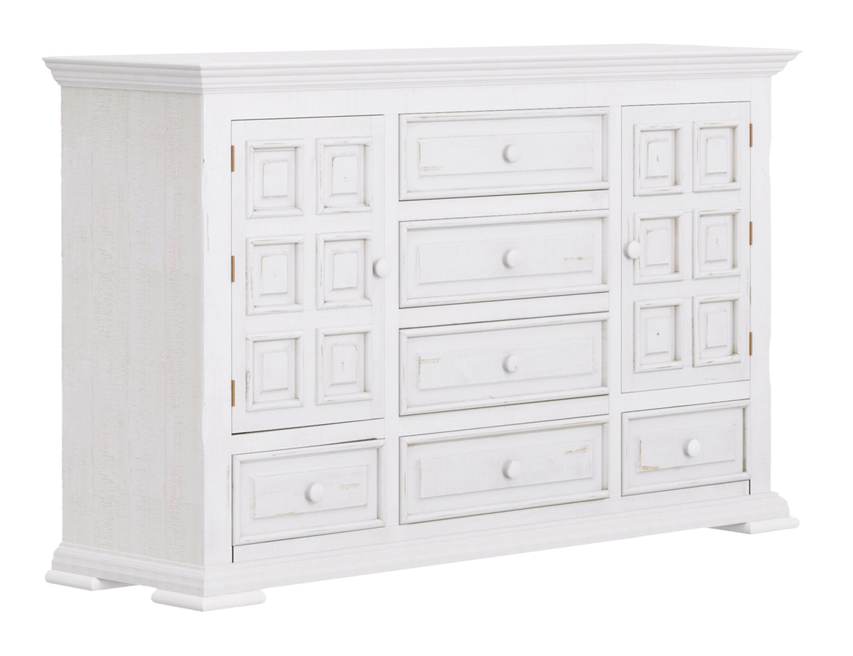 Terra White Dresser, 6 Drawer 2 Doors