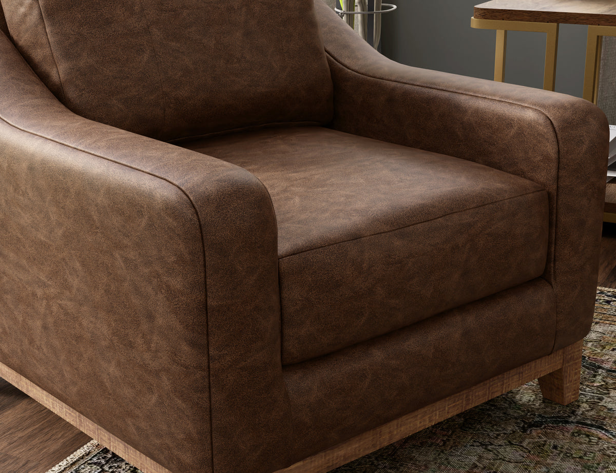 Olivo Loveseat, Brown, Wooden Frame & Base - IUP541-LOV-212