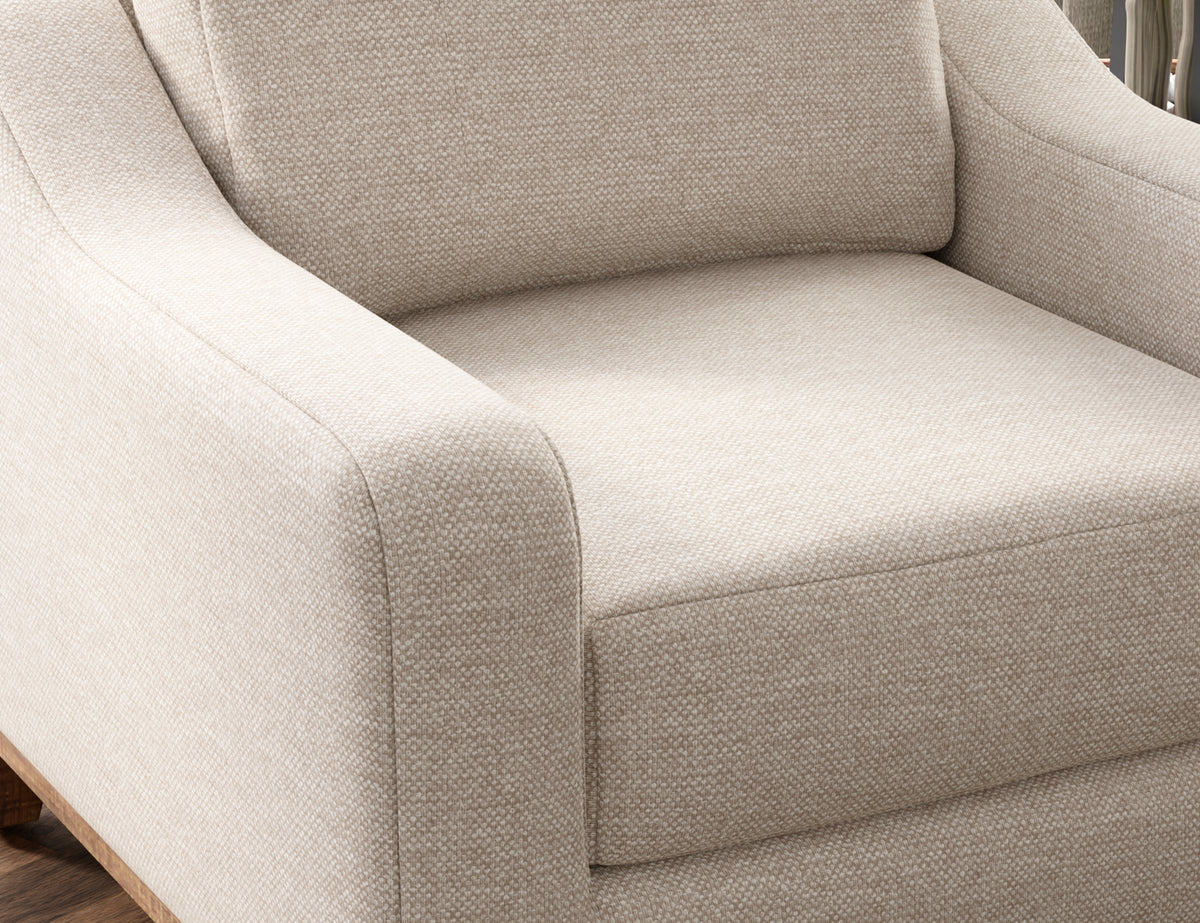 Olivo Loveseat, Beige, Wooden Frame & Base