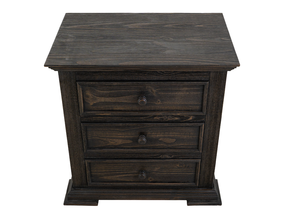 Terra Dark Nightstand, 3 Drawer