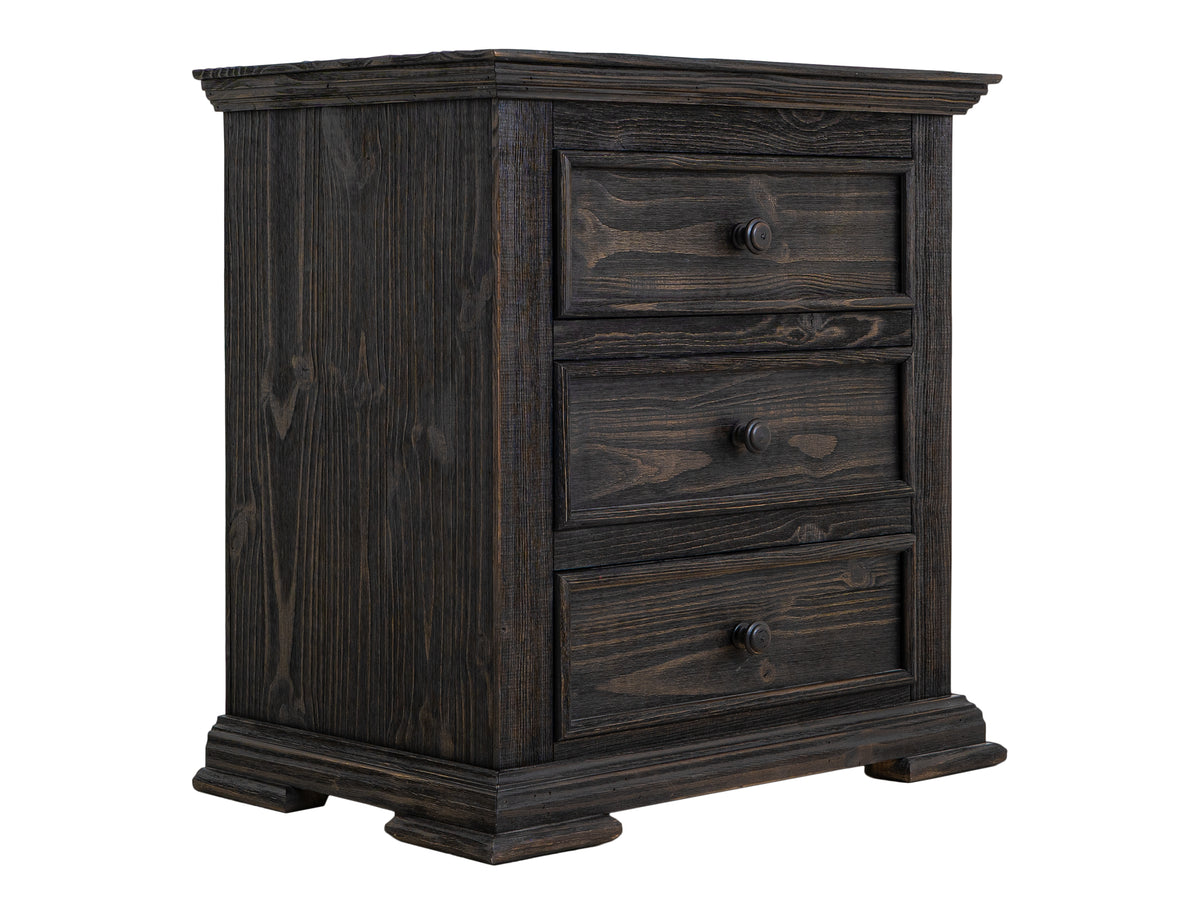 Terra Dark Nightstand, 3 Drawer