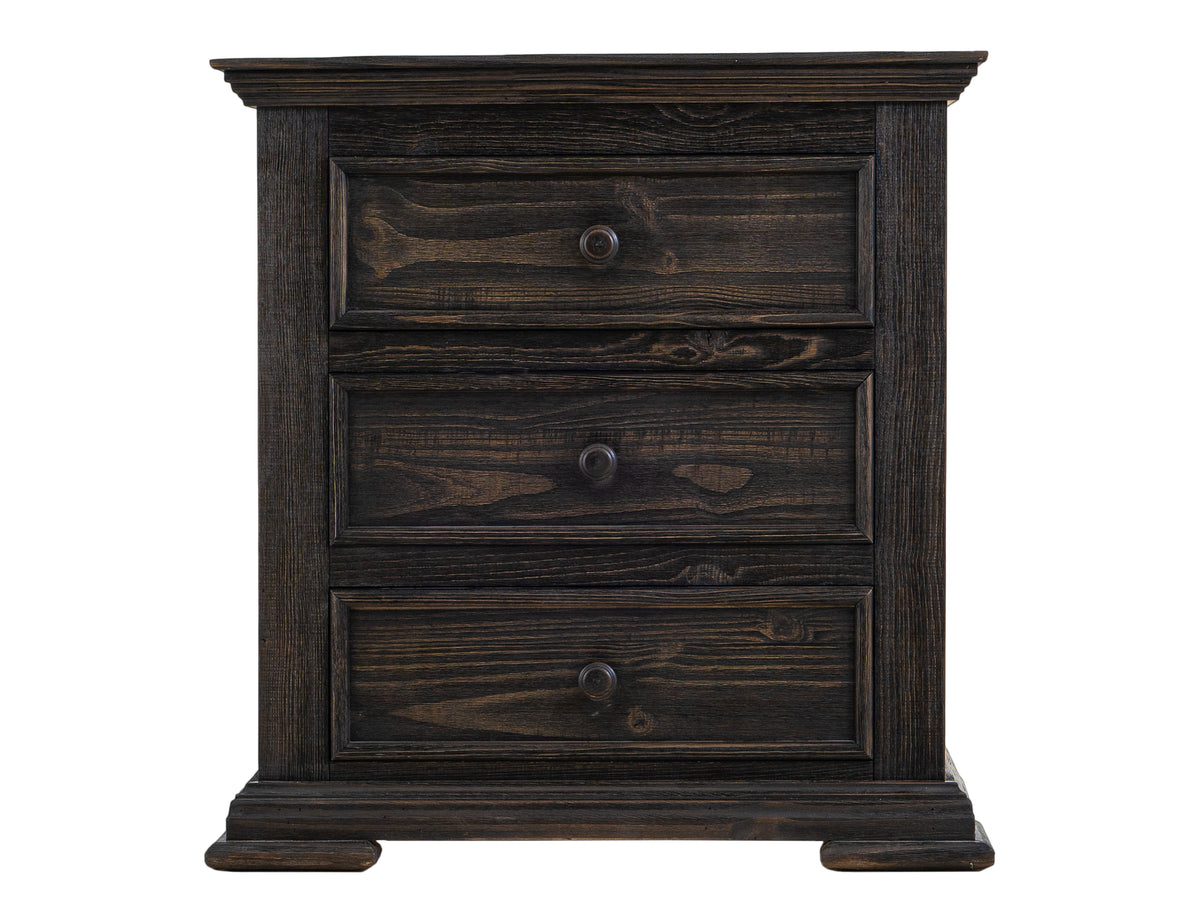Terra Dark Nightstand, 3 Drawer
