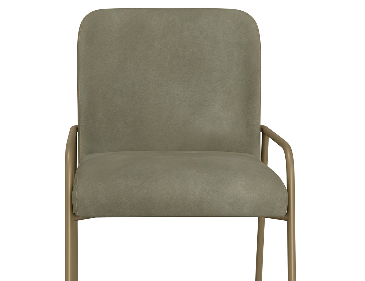 Seating Upholstered Barstool, Green/Gold, Wooden Frame & Metal Base, Barstool 24" - IUP800-BST24-232