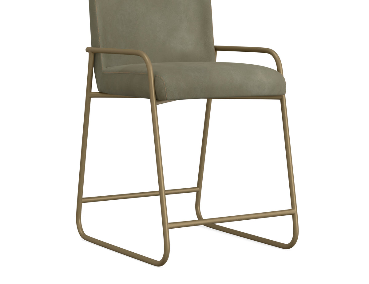 Seating Upholstered Barstool, Green/Gold, Wooden Frame & Metal Base, Barstool 24" - IUP800-BST24-232
