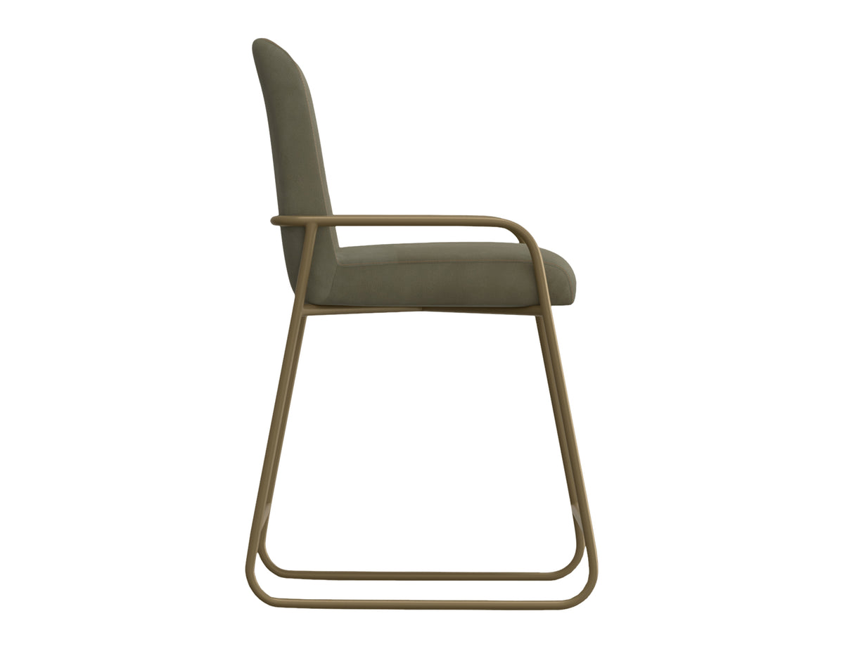 Seating Upholstered Barstool, Green/Gold, Wooden Frame & Metal Base, Barstool 24" - IUP800-BST24-232
