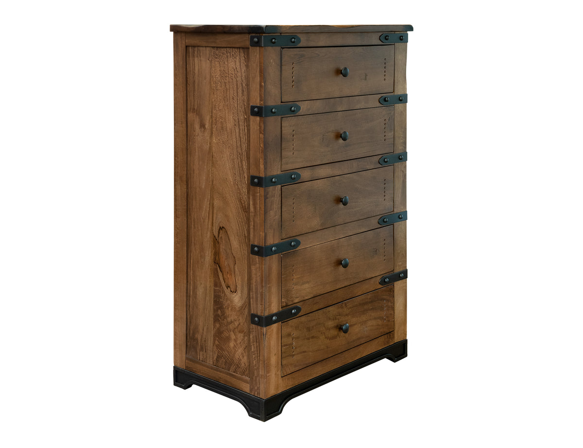 Parota Chest, Brown, 5 Drawer