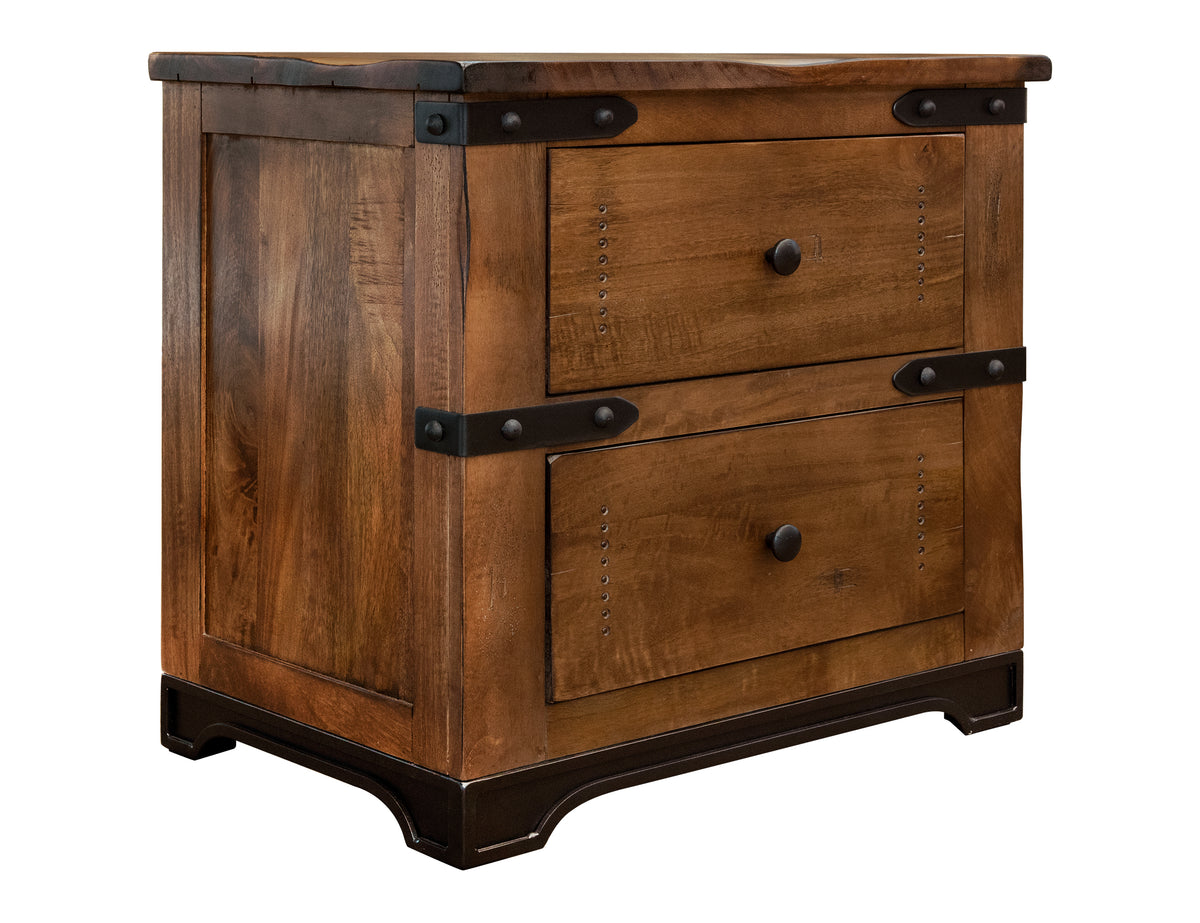 Parota Nightstand, Brown, 2 Drawer