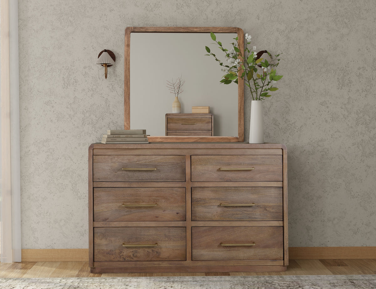Mezquite Dresser, Brown, 6 Drawer - Mango/Melina & Engineered Melina