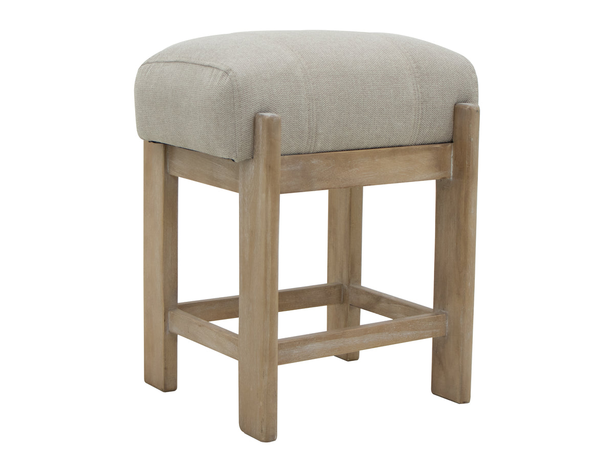 White Balam Stool, White, 24" - Melina