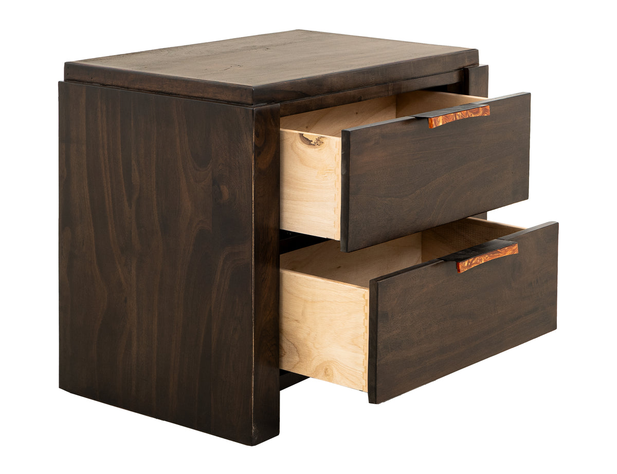 Raramuri Nightstand, Black, 2 Drawer