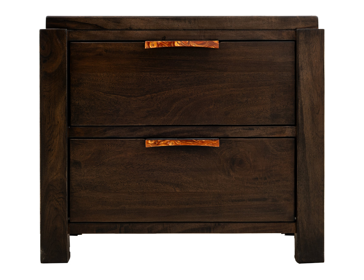 Raramuri Nightstand, Black, 2 Drawer