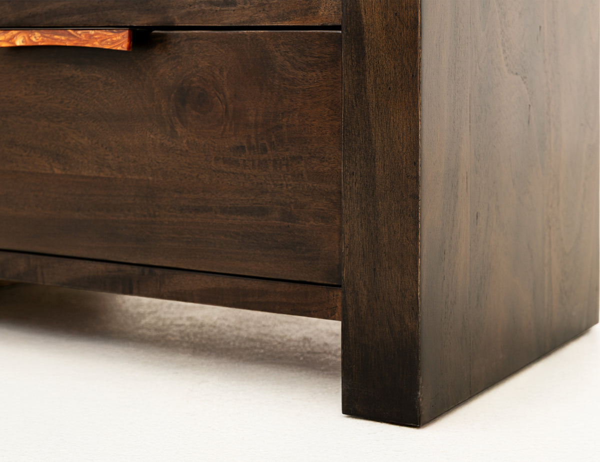 Raramuri Nightstand, Black, 2 Drawer