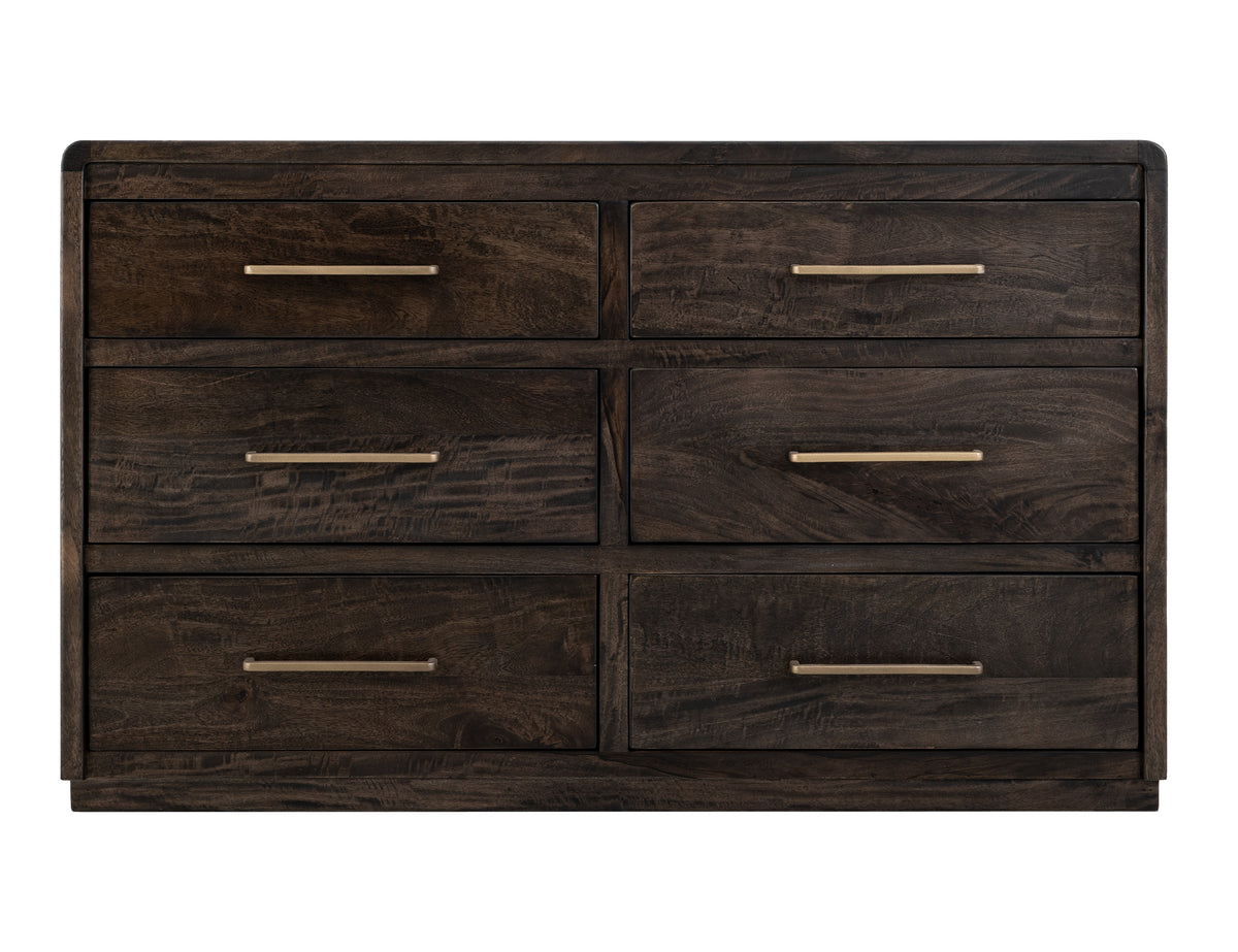 Dark Mezquite Dresser, Black, 6 Drawer - IFD6631DSR
