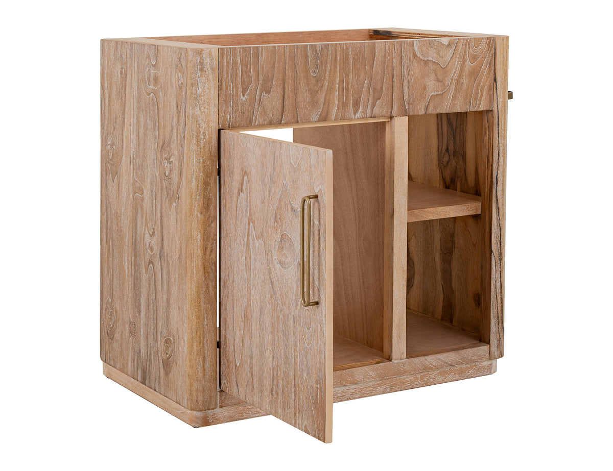 White Balam Bathroom Vanity Base, White, 1 Door & 1 Shelf Bathroom Server Base (sink and faucets are not included)
