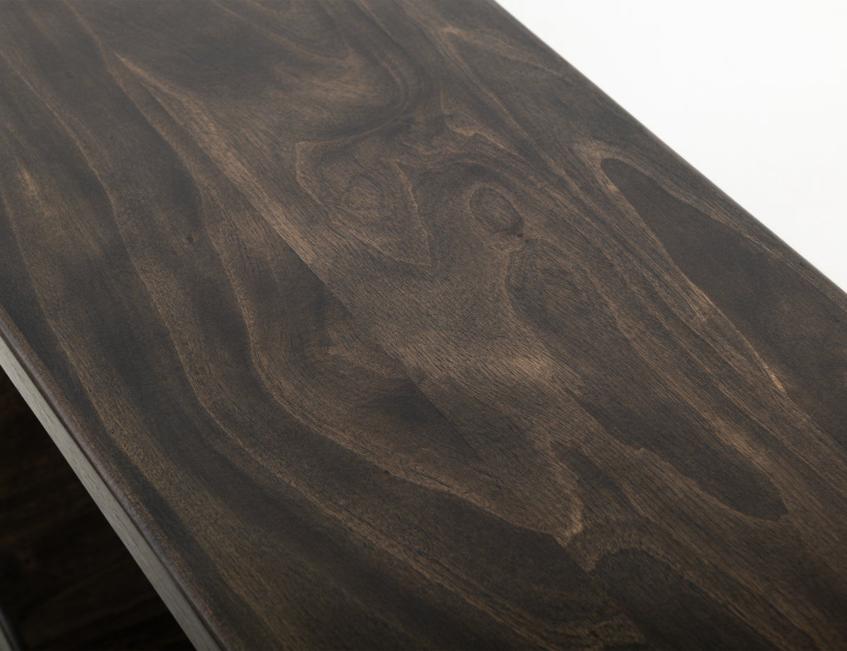 Dark Mezquite Sofa Table, Black, Wooden