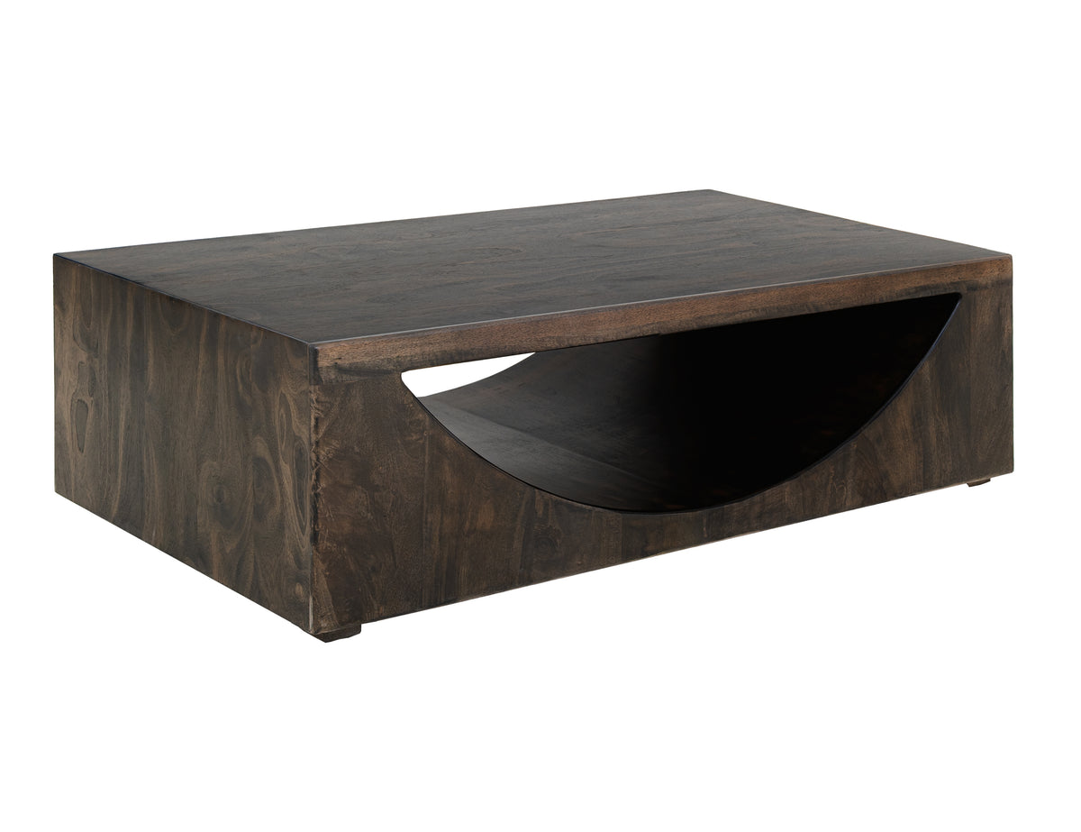 Dark Mezquite Cocktail Table, Black, Wooden