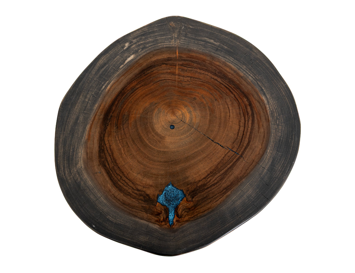 Parota Epoxy Chairside Table, Live Edge - IFD8351CSTBL