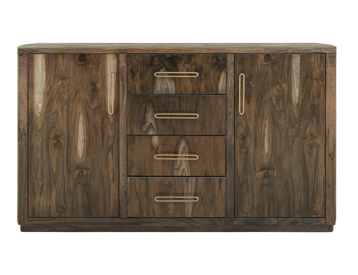 Black Balam Buffet, Black, 4 Drawer & 2 Door
