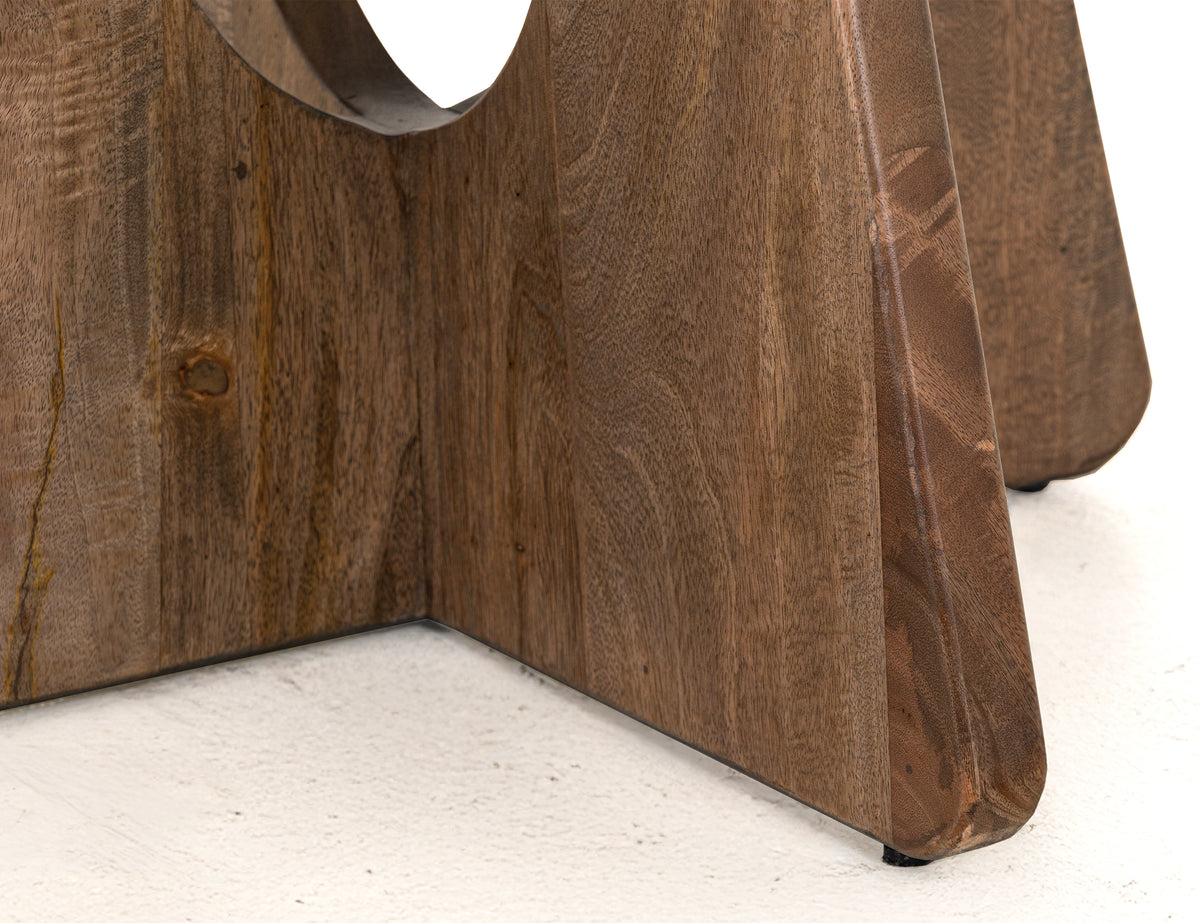 Zaphiro Round Table, Brown, Cross Table Base