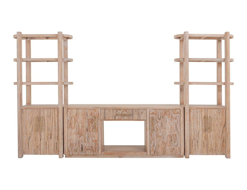 White Balam, Wall Unit with Electric Fireplace Insert